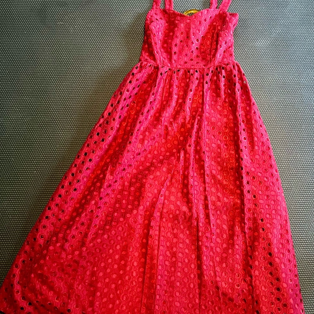 Red Eyelet Dress